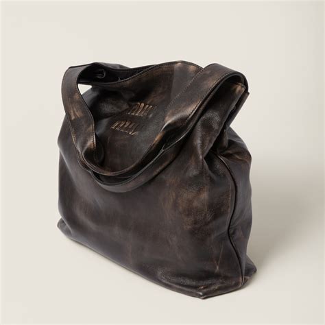 Sand/coffee Nappa Hobo Bag With Logo 